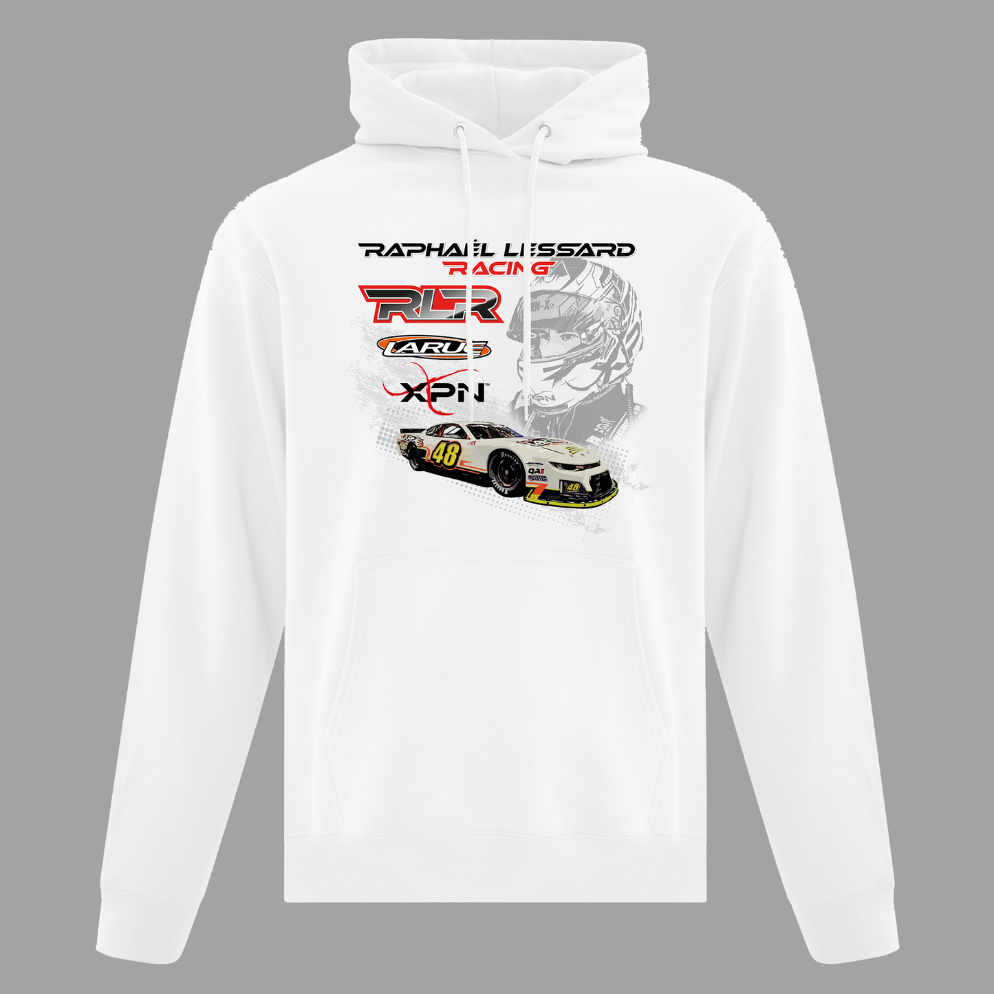 Hoodie blanc unisexe - voiture 2024